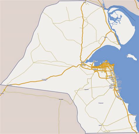 Large Road Map Of Kuwait Kuwait Asia Mapsland Maps Of The World