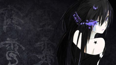 Download Mysterious Anime Girl With Stylish Black Hair Wallpaper