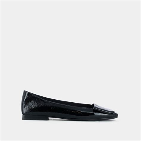 Women Ballet Flat With Knot And Square Toe In Black Pleated Leather Jonak