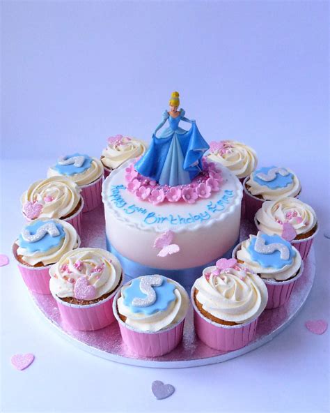 Princess Birthday Cake With Number Cupcakes Karens Cakes