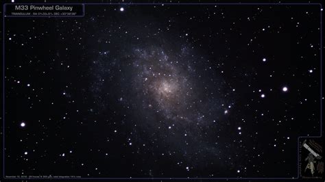 M33 Pinwheel Galaxy In Triangulum In 15 Minutes Rastrophotography