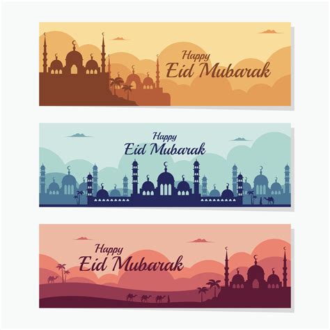 Happy Eid Mubarak Banner Template 2298552 Vector Art At Vecteezy