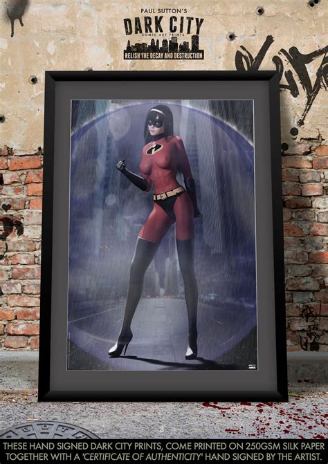 Incredible Violet Parr Dark City Comic Art Print By Paulsuttonart On