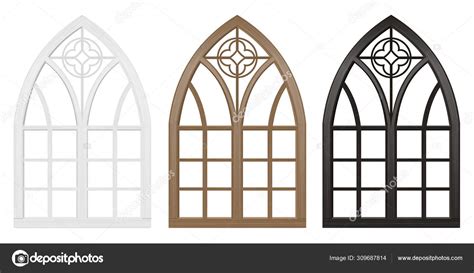 Gothic Window Of Wood Set Stock Vector By ©denisik11 309687814