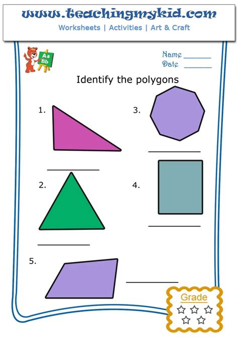 Polygon Shapes Worksheet Grade