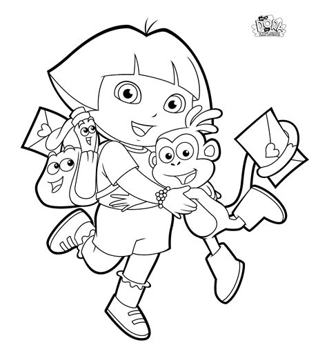 980x1386 dora coloring pages diego with and boots. Dora Coloring Pages! Backpack, Diego, Boots, Swiper! Print ...
