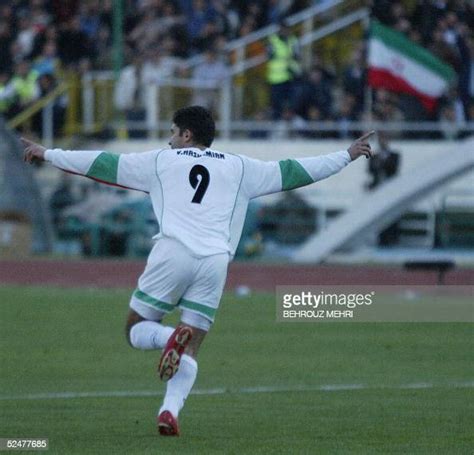 Vahid Hashemian Jubilates After Scoring Irans First Goal Against The