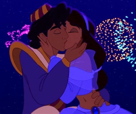 Aladdin And Jasmine ~ Aladdin 1992 Disney Kiss Disney Aladdin And