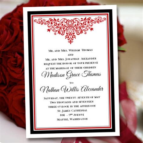 Red And Black Wedding Invitations Anna Maria