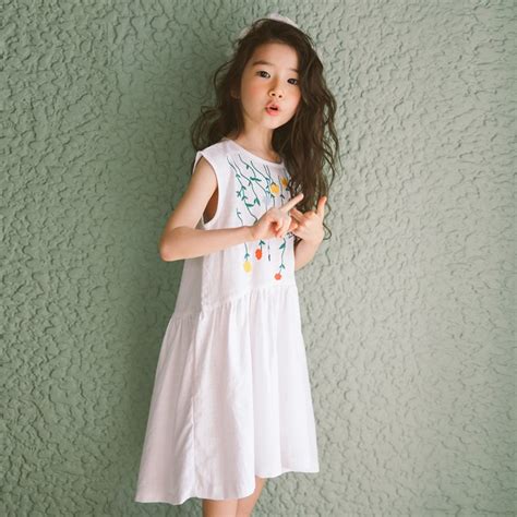 2018 Summer Princess Dress For Teenagers Junior Girls Cotton Embroidery