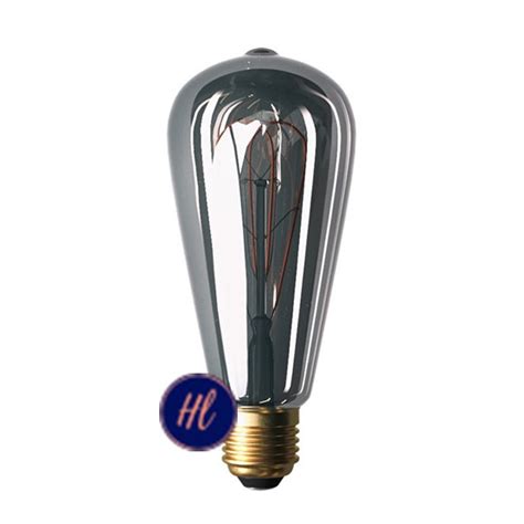 Led Smoky Light Bulb Edison St64 Curved Double Loop Filament 5w E27