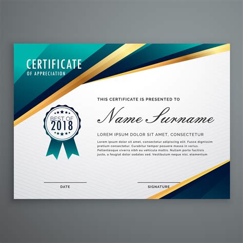 Certificate Design With Luxury Golden Shapes Diploma Template