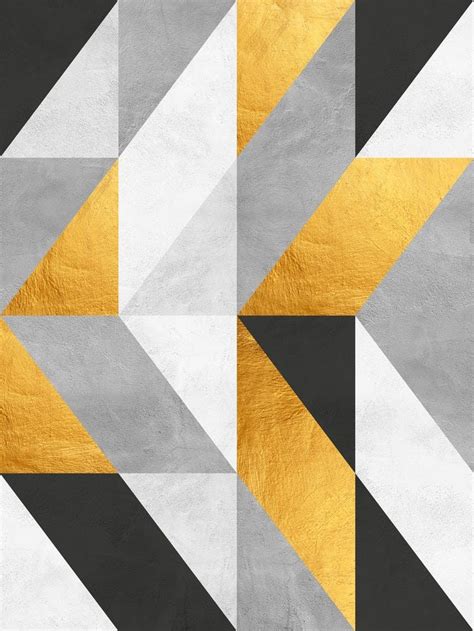 Gold And Gray Composition I Wallpaper In 2021 Wall Paint Patterns