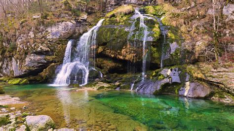The Picturesque Slap Virje Waterfall Of Bovec Slovenia The Waterfall