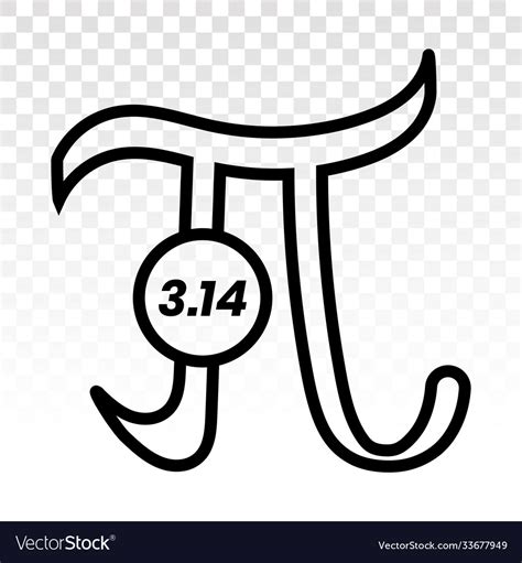 Pi 314 Math Mathematical Constant Sign Or Symbol Vector Image