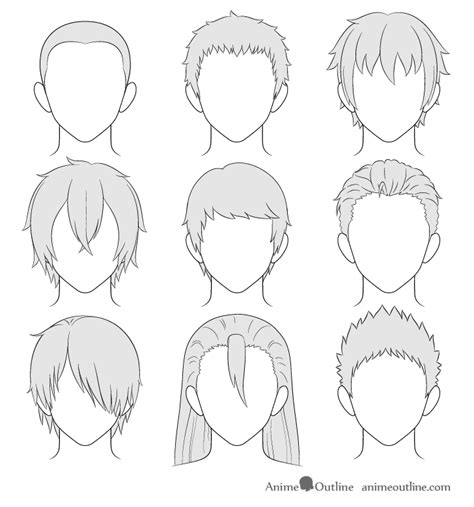 How To Draw Anime Male Hair Step By Step Animeoutline Drawing Hair Tutorial Drawing Male