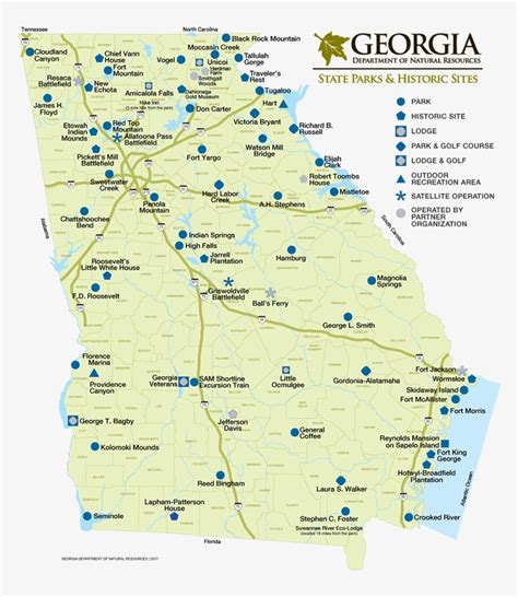 Map Of Georgia State Parks Georgia State Parks Map Png Image