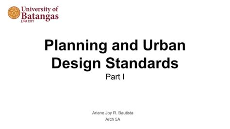 Planning And Urban Design Standards Ppt