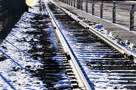 Snowy Railroad Tracks Free Stock Photo Public Domain Pictures