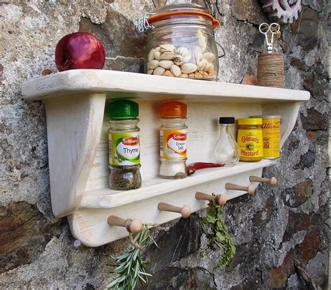 Hand Crafted Wooden Spice Rack By Seagirl And Magpie