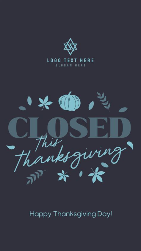 Closed For Thanksgiving Instagram Story Brandcrowd Instagram Story Maker