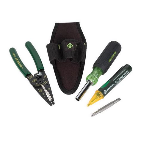 Greenlee 0159 22r Starter Electricians Tool Kit 4 Pieces Crescent