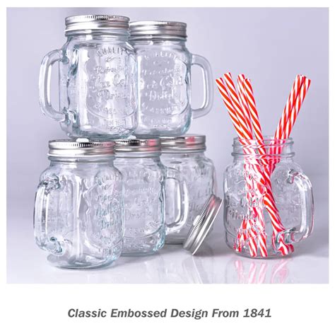 16 Oz Glass Classic Mason Jar Mugs With Lid And Straw Cold Beverage