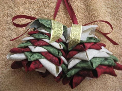 sew folded fabric tree ornament pattern craftsy quilted christmas ornaments holiday