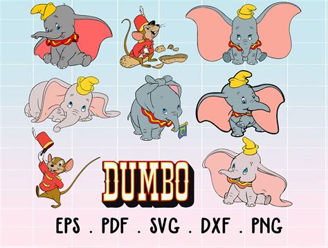 Dumbo Svg Elephant Svg Dumbo Clipart Dumbo Dumbo Vector Etsy