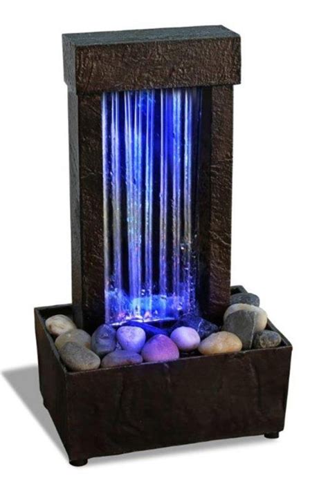 Mirrored Waterfall Light Show Led Fountain Home And Kitchen