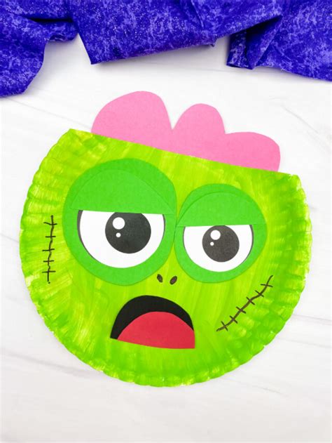 Zombie Paper Plate Craft For Kids Free Template Story Simple