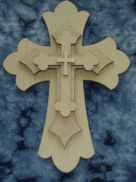 Layered Unfinished Wood Cross Set 15 Inch Tall Lc15 165 Wood Crosses