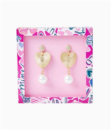 Lilly Pulitzer Lilac You A Lot Earrings In Gold Metallic Modesens