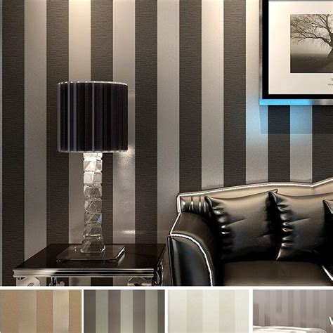 Jan 30, 2018 · a black color scheme works perfectly in a bedroom with a brick wall. Modern Black Wallpaper Striped Purple And Silver Glitter ...