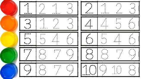 Dotted Numbers Tracing 1 To 10 For Kids Coloring Numbers For Kids