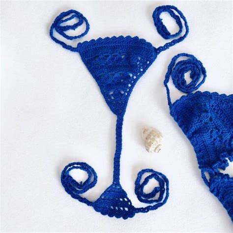 Extreme Micro Bikini Set Crochet Bikini Triangle Thong Bikini Etsy Singapore