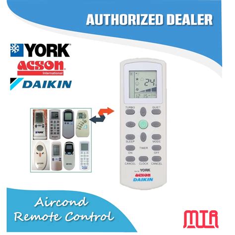 Daikin York Acson Universal Aircond Remote Control All In