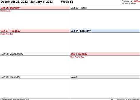 Weekly Calendars 2023 For Word 12 Free Printable Templates Weekly