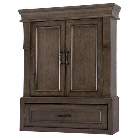 Home Decorators Naples 26 34 In W Storage Wall Cabinet In Distressed