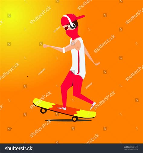 Man Riding Skateboard Stock Vector Royalty Free 734425459 Shutterstock