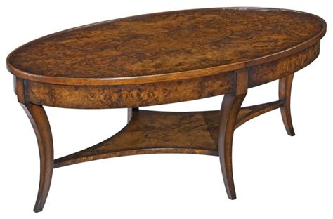 Find a great selection of wood coffee tables, metal accent tables, storage tables & more. Empire Style Oval Cocktail Coffee Table Oak Burl Veneer ...