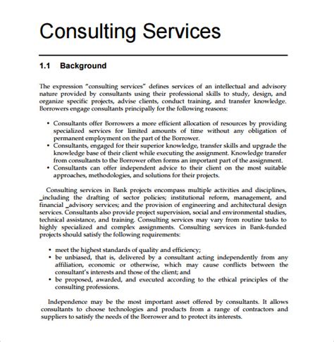 Creating A Consulting Proposal Template In Microsoft Word Free Sample