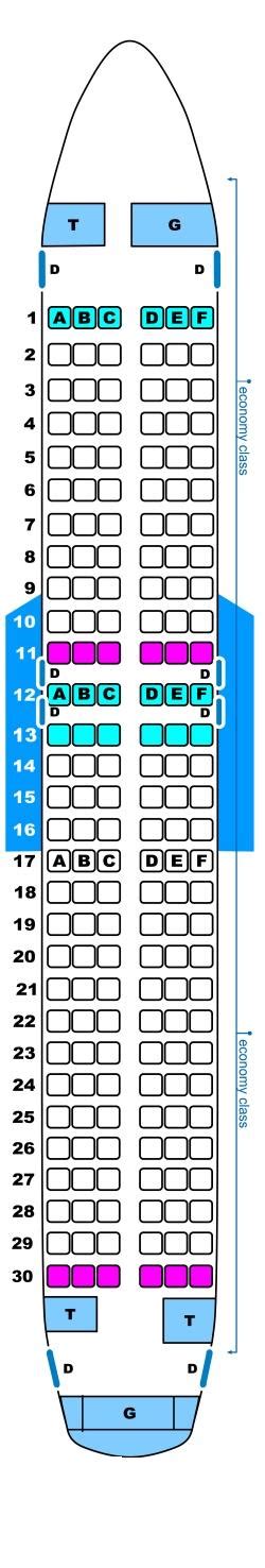 Seat Map Spanair Airbus A320 Seatmaestro