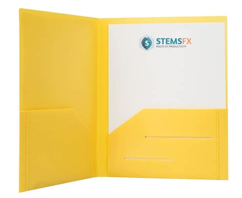Stemsfx Heavy Duty Plastic 2 Pocket Folder Pack Of 6 Folders Assorted