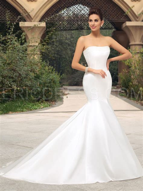 Nwd27 2017 Fashionable Of Bride Simple Satin Mermaid Wedding Dress Fish