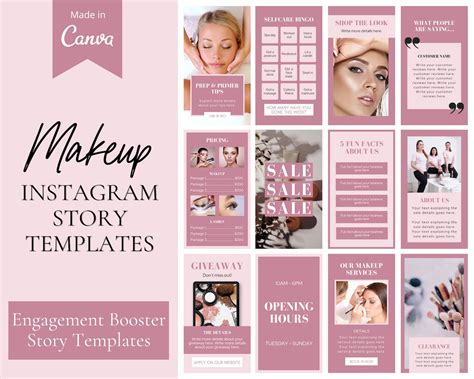 Makeup Instagram Story Template Makeup Template Beauty Etsy Nederland