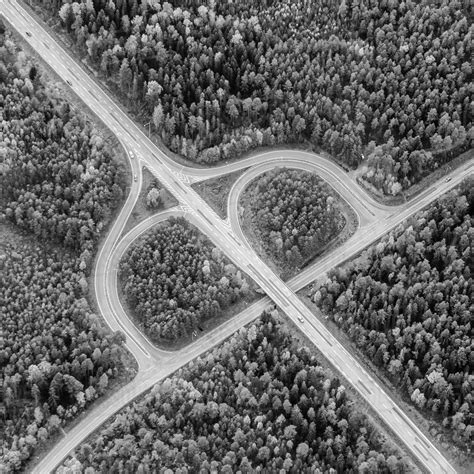 Aerial View Of Road Intersection Stock Photo Dissolve