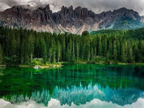 Nature Landscape Photography Lake Calm Waters Reflection Forest Mountains Trees Emerald