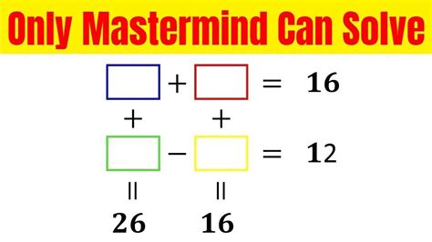 Only Mastermind Can Solve Maths Puzzle With Answers Maths Puzzles
