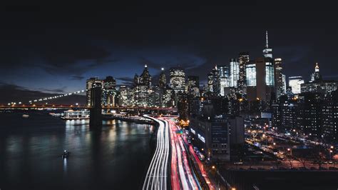 Manhattan New York City Night Cityscape 4k 8k Wallpapers Hd